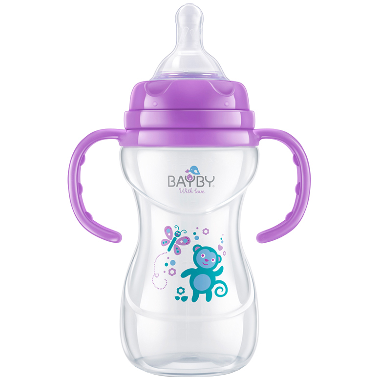 Пляшечка для годування Bayby BFB6107 240ml 6м+ Фіолетова