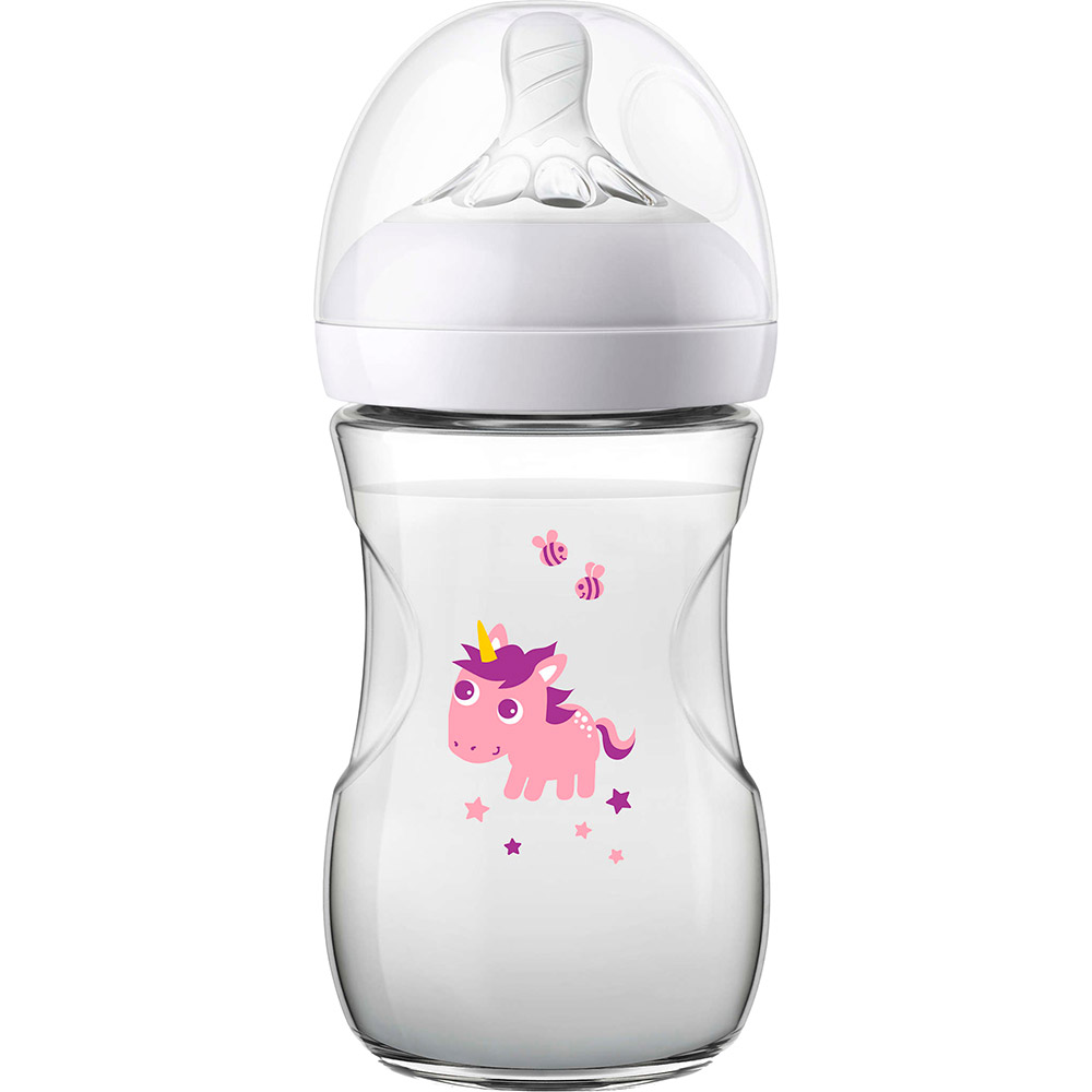 

Бутылочка Philips AVENT Natural Единорог 260 мл (SCF070/25), Пляшечка для годування "NATURAL" з декором