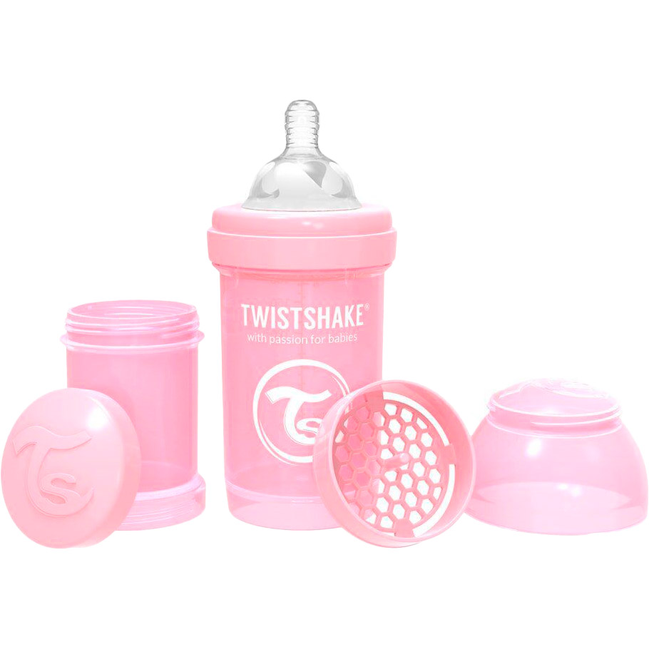 

Бутылочка антиколиковая TWISTSHAKE 180 мл Light pink (69856), Пляшечка антиколікова 180 мл Світло-рожева