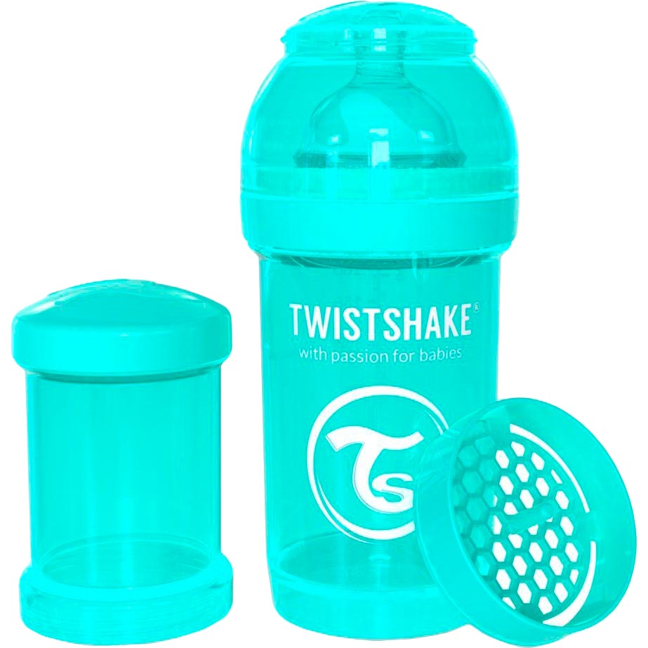 

Бутылочка антиколиковая TWISTSHAKE 180 мл Turquoise (78034), антиколікова пляшечка 180мл, бірюзова 78034