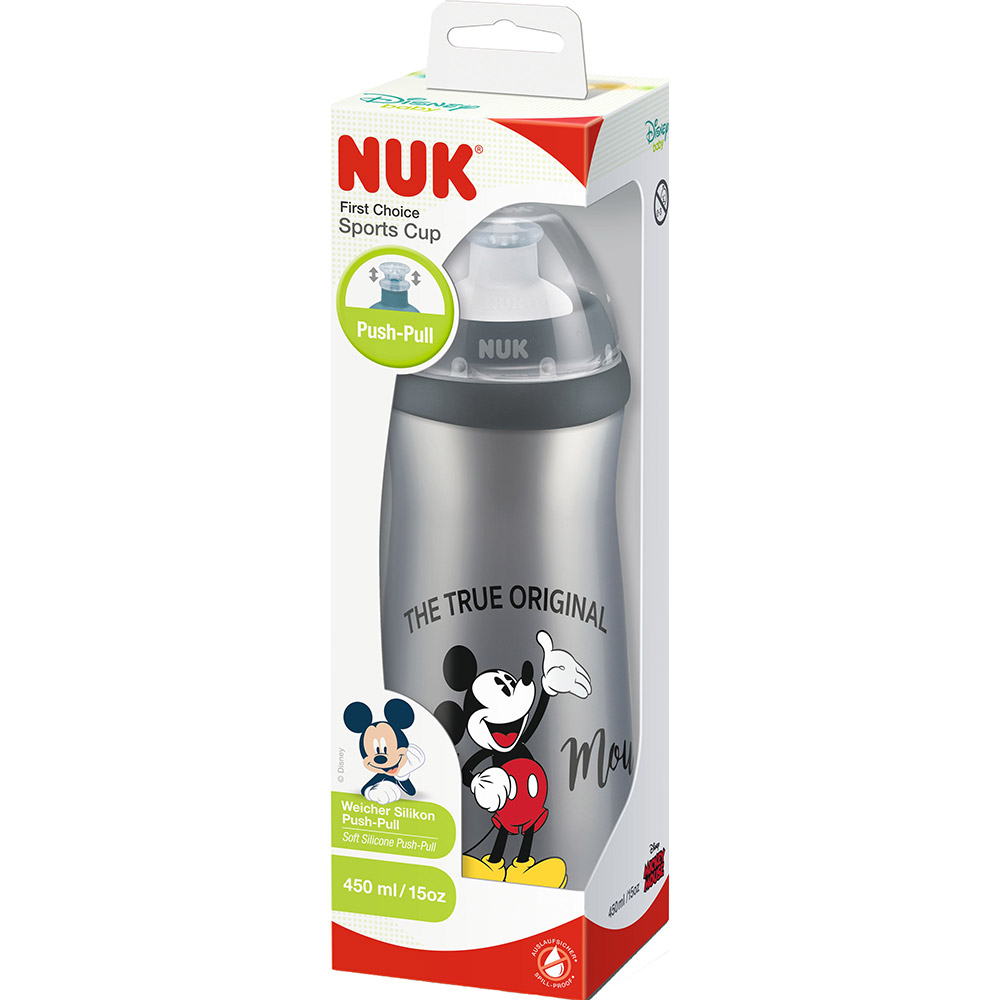 Поилка NUK DISNEYMICKEY Sport 450 мл Grey (3954042) Дополнительно не содержит Бисфенол А