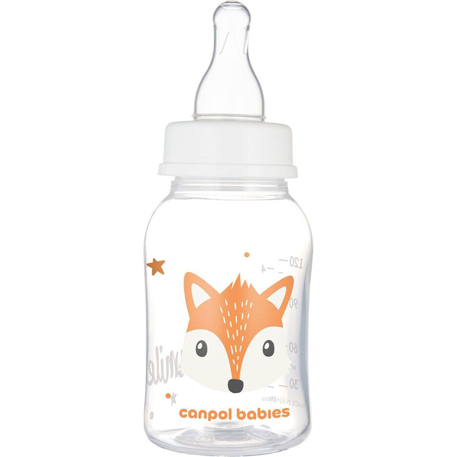 Бутылочка Canpol Babies Cute Animals 120 мл Оранжевая (11/851_ora) Дополнительно совместима с молокоотсосами Canpol, можно мыть в посудомоечной машине, дезинфицировать и подогревать в микроволновой печи