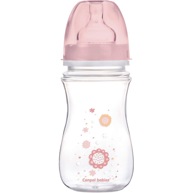 Бутылочка Canpol Babies Easystart Newborn baby Антиколиковая с широким отверстием 240 мл Pink (35/217_pin)