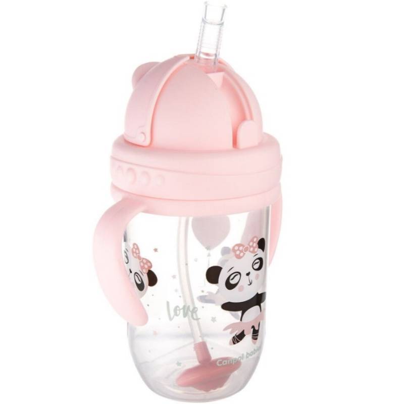 Бутылочка CANPOL BABIES EXOTIC ANIMALS 270 мл Pink (56/606_pin) Комплектация С трубочкой и утяжелителем 