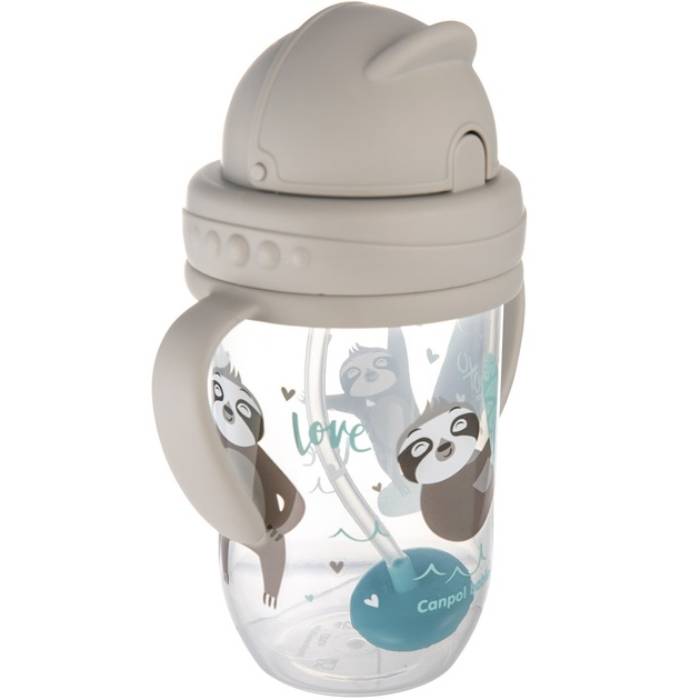 Бутылочка CANPOL BABIES EXOTIC ANIMALS 270 мл Grey (56/606_grey) Комплектация С трубочкой и утяжелителем 