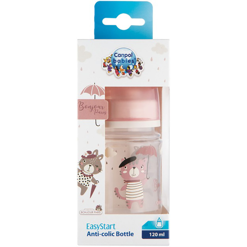 Пляшечка CANPOL BABIES PP Easystart Bonjour Paris Pink 120 мл (35/231_pin) Тип пляшечка