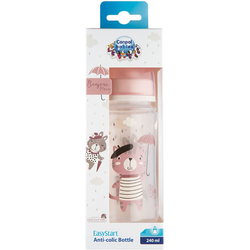 Замовити Пляшечка CANPOL BABIES PP Easystart Bonjour Paris Pink 240 мл (35/232_pin)