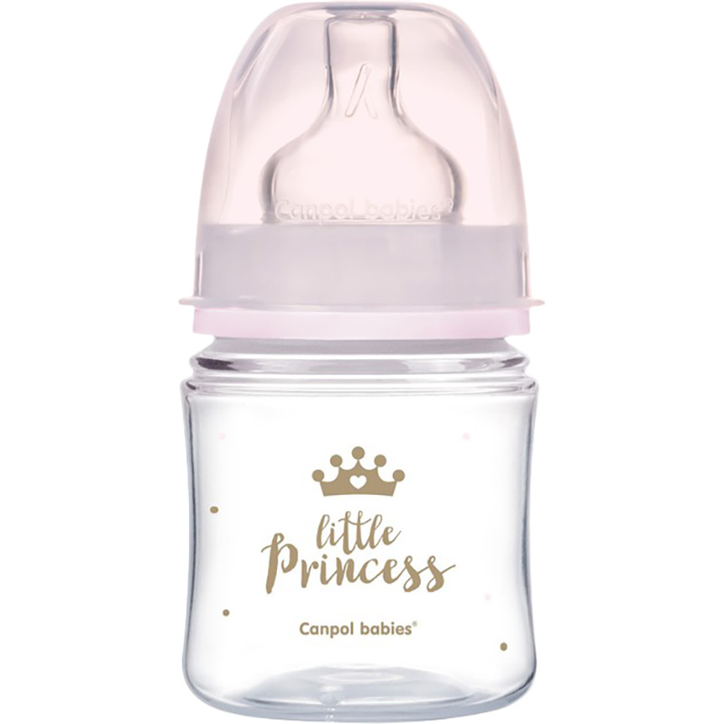 Бутылочка Canpol Babies Royal Baby с широким отверстием 120 мл Pink (35/233_pin)