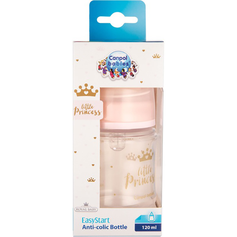 Замовити Пляшечка Canpol Babies Royal Baby з широким отвором 120 мл Pink (35/233_pin)