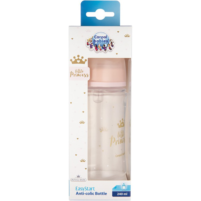 Замовити Пляшечка Canpol Babies Royal Baby з широким отвором 240 мл Pink (35/234_pin)