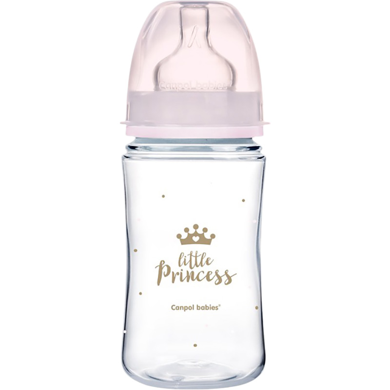 Пляшечка Canpol Babies Royal Baby з широким отвором 240 мл Pink (35/234_pin)