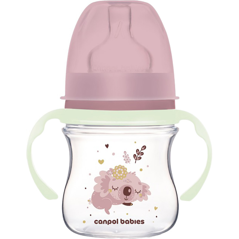 Бутылочка Canpol Babies Easystart Sleepy Koala с широким отверстием Pink 120 мл (35/236_pin)