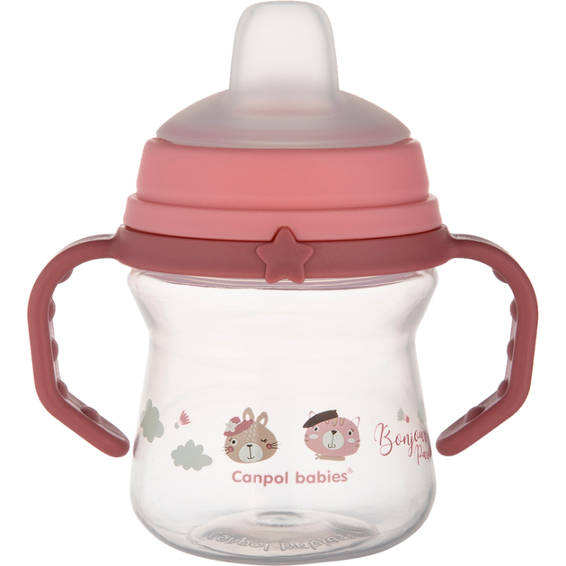 Бутылочка CANPOL BABIES тренировочная FirstCup BONJOUR PARIS Pink (56/612_pin)