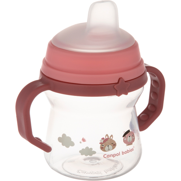 Бутылочка CANPOL BABIES тренировочная FirstCup BONJOUR PARIS Pink (56/612_pin) Дополнительно Силиконовая, очень мягкая насадка - деликатная и безопасная для чувствительных десен малыша.