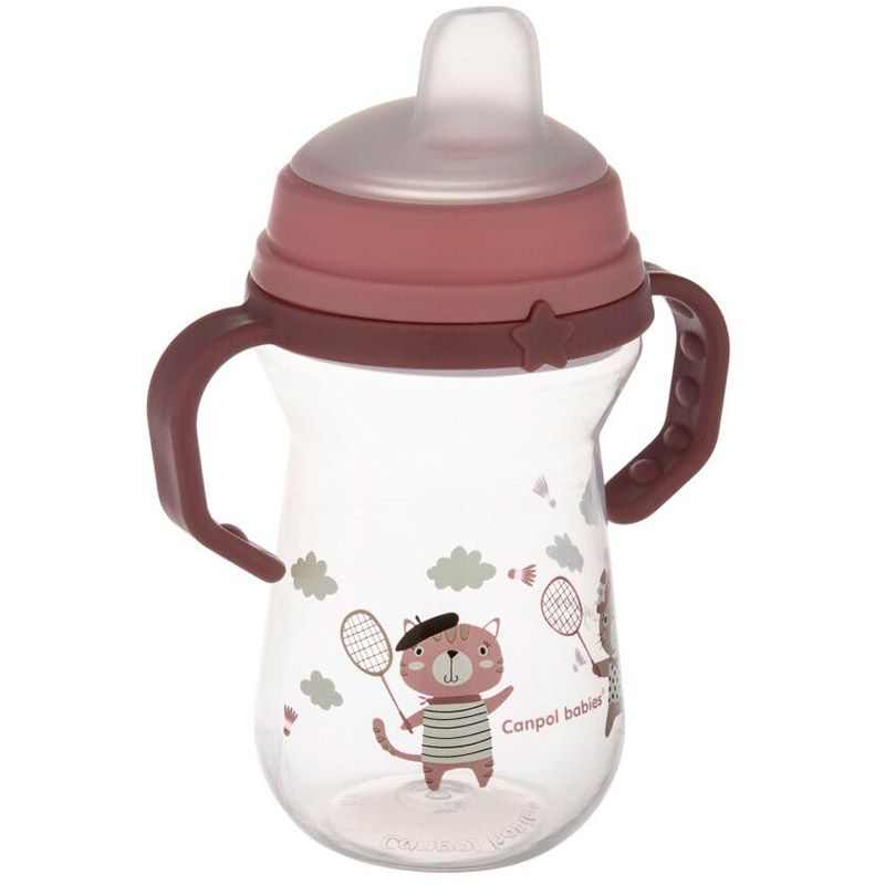 Бутылочка CANPOL BABIES тренировочная FirstCup BONJOUR PARIS Pink (56/613_pin) Дополнительно Силиконовая, очень мягкая насадка - деликатная и безопасная для чувствительных десен малыша.