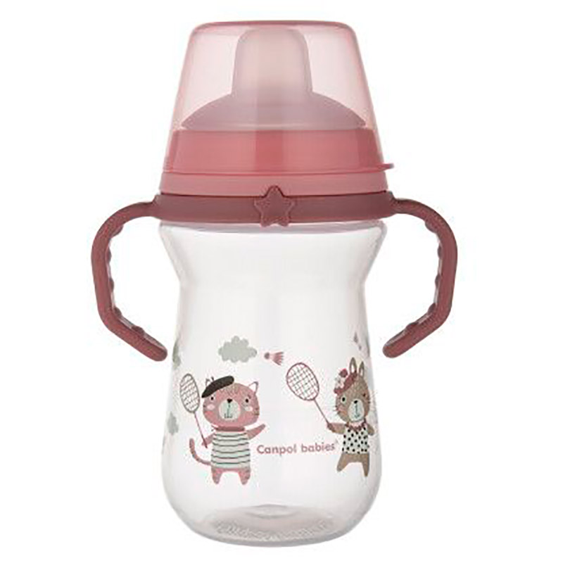 Бутылочка CANPOL BABIES тренировочная FirstCup BONJOUR PARIS Pink (56/613_pin)