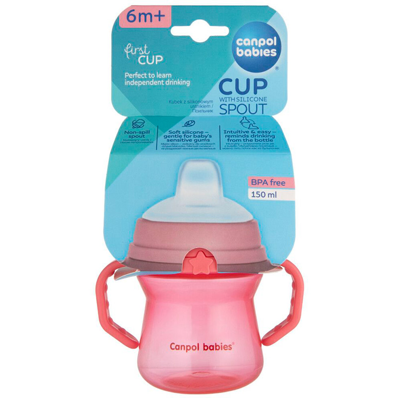 Пляшечка CANPOL BABIES тренувальна FirstCup Pink (56/614_pin) Вік дитини, місяців 6+