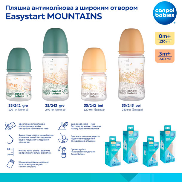 В Украине Бутылочка Canpol Babies Easystart MOUNTAINS 120 мл Beige (35/242_bei)