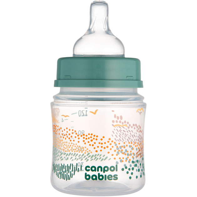 Пляшечка Canpol Babies Easystart MOUNTAINS 120 мл Green (35/242_gre) Додатково сумісний з молоковідсмоктувачами Canpol babies; підходить для НВЧ; підходить для посудомийної машини