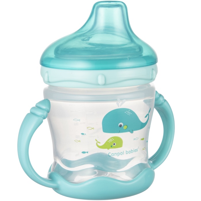 Чашка-непроливайка CANPOL BABIES Sweet fun 180 мл Синя (57/300_blu) Додатково BPA free