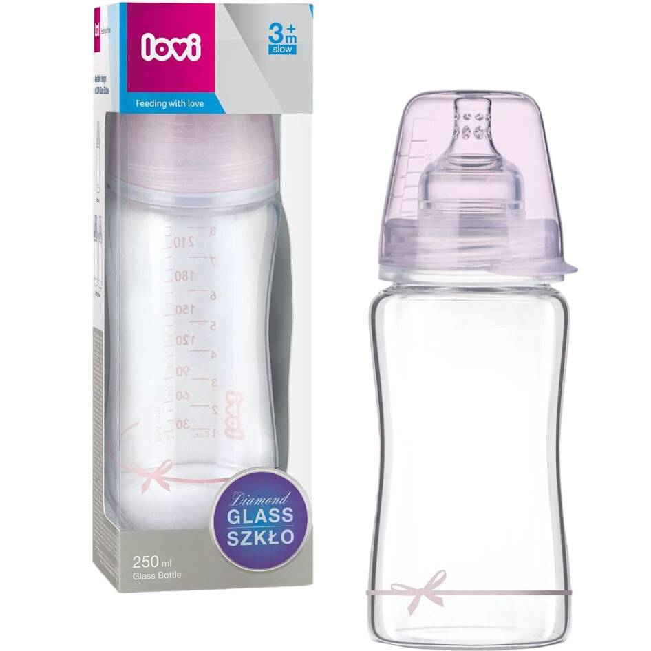 Пляшечка LOVI Diamond Glass 250 мл Baby Shower girl (74/204girl) Для для дівчаток