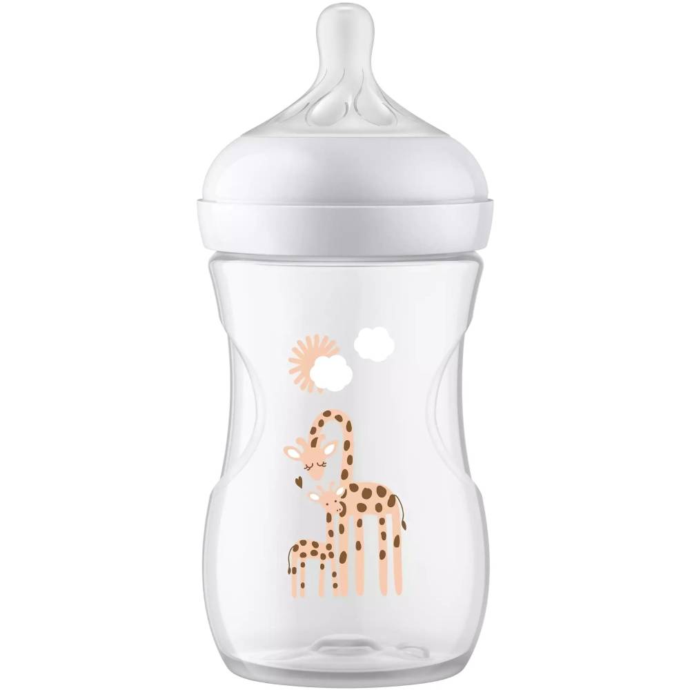 Бутылочка Philips Avent Natural Природный Поток Жираф 260 мл (SCY903/66) Возраст ребенка, месяцев 1+