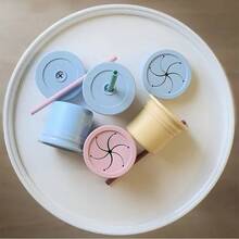Кружка непроливайка MINIKOIOI Sip+Snack - Aqua Green / Powder Grey 180 мл (101100107)