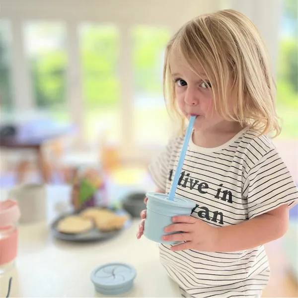 Кружка непроливайка MINIKOIOI Sip+Snack - Aqua Green / Powder Grey 180 мл (101100107) Тип поилка