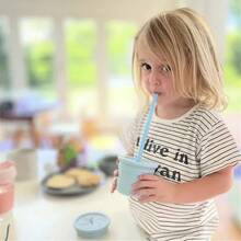 Кружка непроливайка MINIKOIOI Sip+Snack - Aqua Green / Powder Grey 180 мл (101100107)