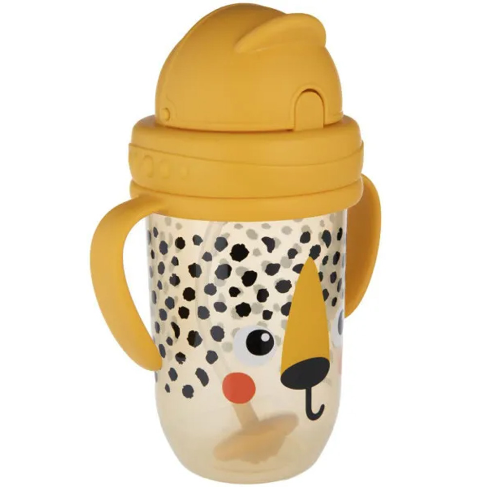 Поилка CANPOL BABIES BabiesBoo гепард 270мл Yellow (56/617_ora) Дополнительно мягкий носик, не содержит бисфенол-А, с крышкой, с ручками, с трубочкой, с утяжелителем