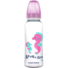 Бутылочка CANPOL BABIES PP LOVE&SEA 250 мл розовая (59/400_pin)