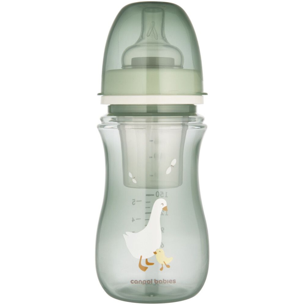 Бутылочка CANPOL BABIES с контейнером (35/245_zestaw) Комплектация бутылочка, соска, крышка, контейнер для сухой молочной смеси