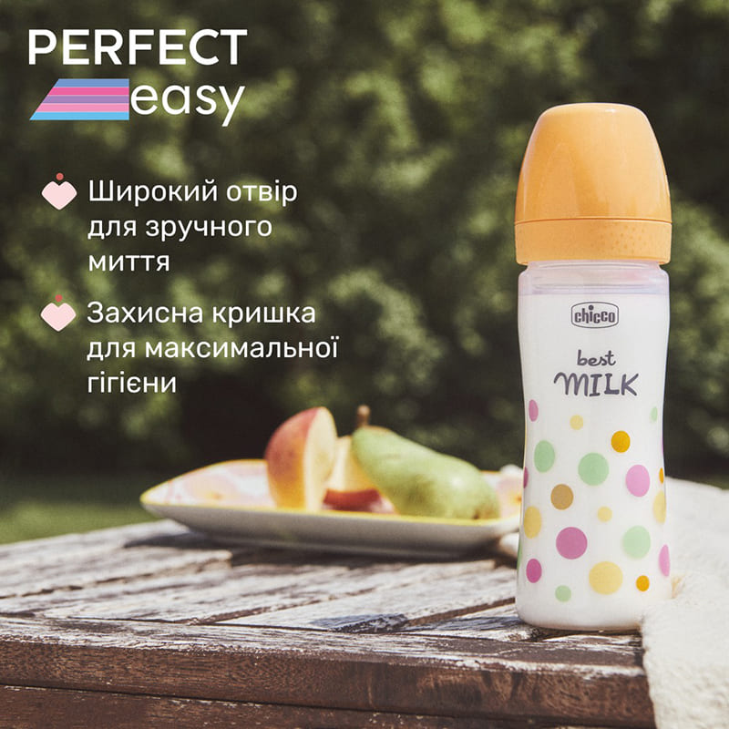 Пляшечка для годування CHICCO Perfect Easy 250 мл Orange (20243.10) Вік дитини, місяців 2+