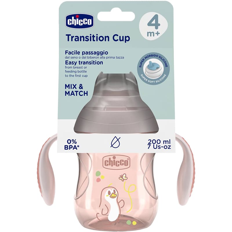 Поилка CHICCO Transition Cup 200 мл Pink (06911.15) Дополнительно Подходит для посудомоечной машины