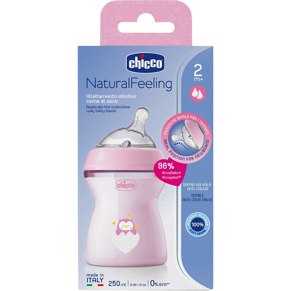 Покупка Бутылочка CHICCO Natural Feeling 250 мл Pink (81323.10)