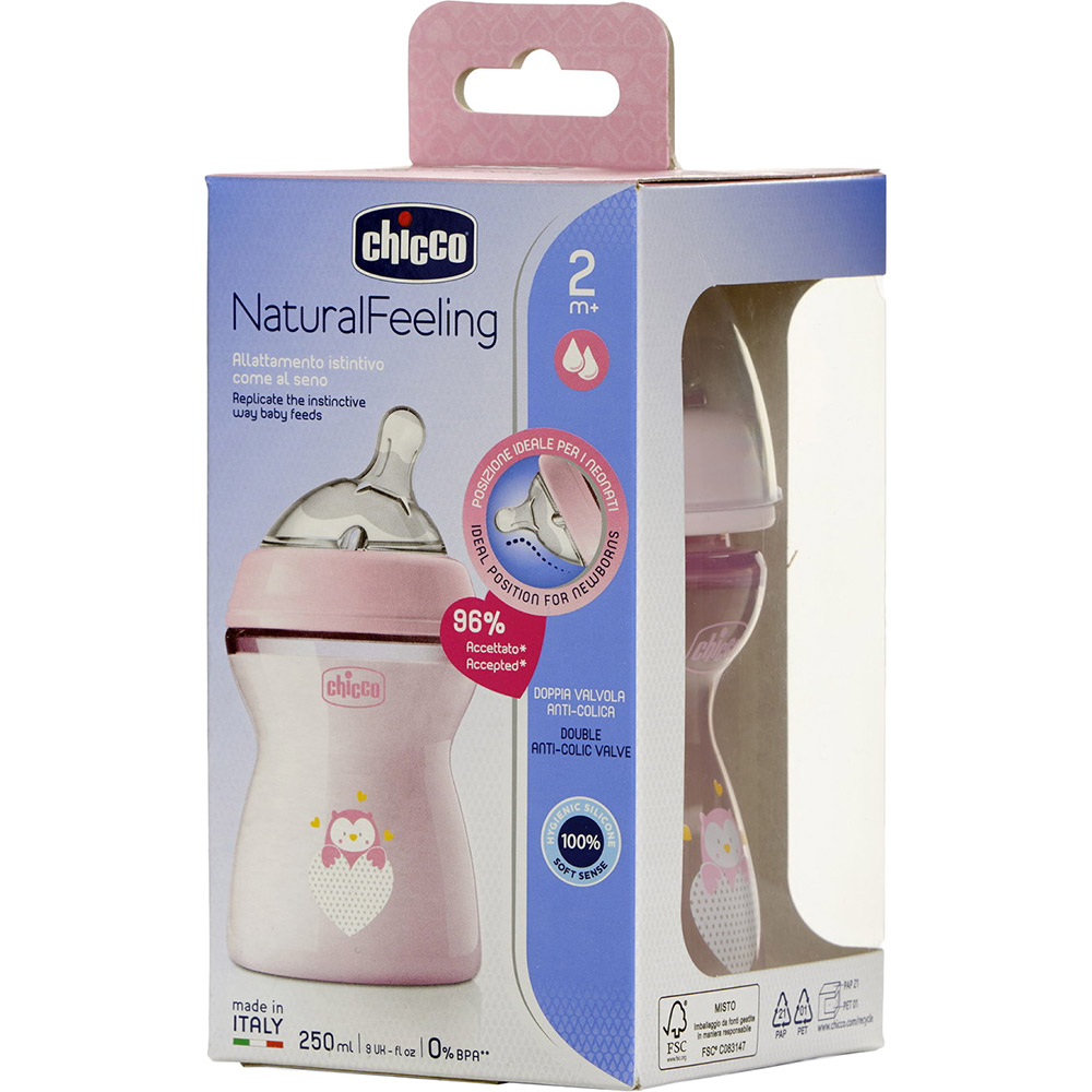 Заказать Бутылочка CHICCO Natural Feeling 250 мл Pink (81323.10)