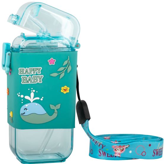 Поилка BABY TEAM 225 мл Turquoise (5091) Дополнительно мягкая силиконовая трубочка для питья прикрыта колпачком; трубочка автоматически появляется при открытии колпачка