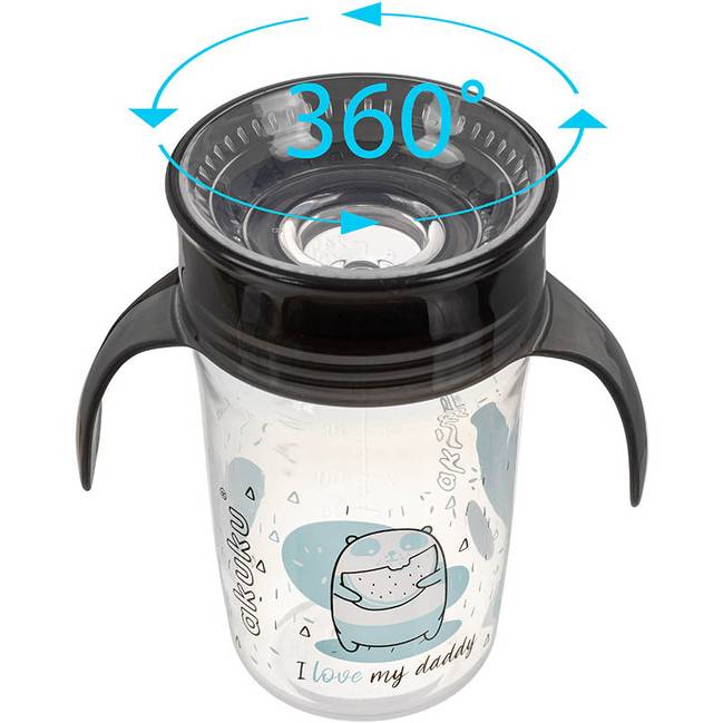 Чашка-непроливайка AKUKU A0671 Black Дополнительно Кружка пригодна для мытья в посудомоечной машине. Не подходит для использования в микроволновой печи. Не предназначена для подачи горячих или газированных напитков. Не стерилизуйте изделие в паровых стерилизаторах.