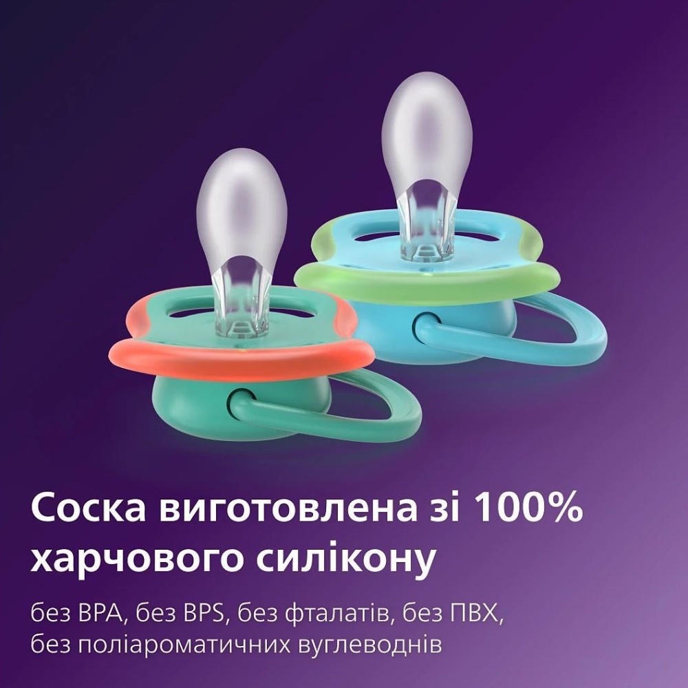 Пустышка PHILIPS AVENT Ultra Air 6-18 мес. 2 шт. (SCF087/11) Форма ортодонтическая