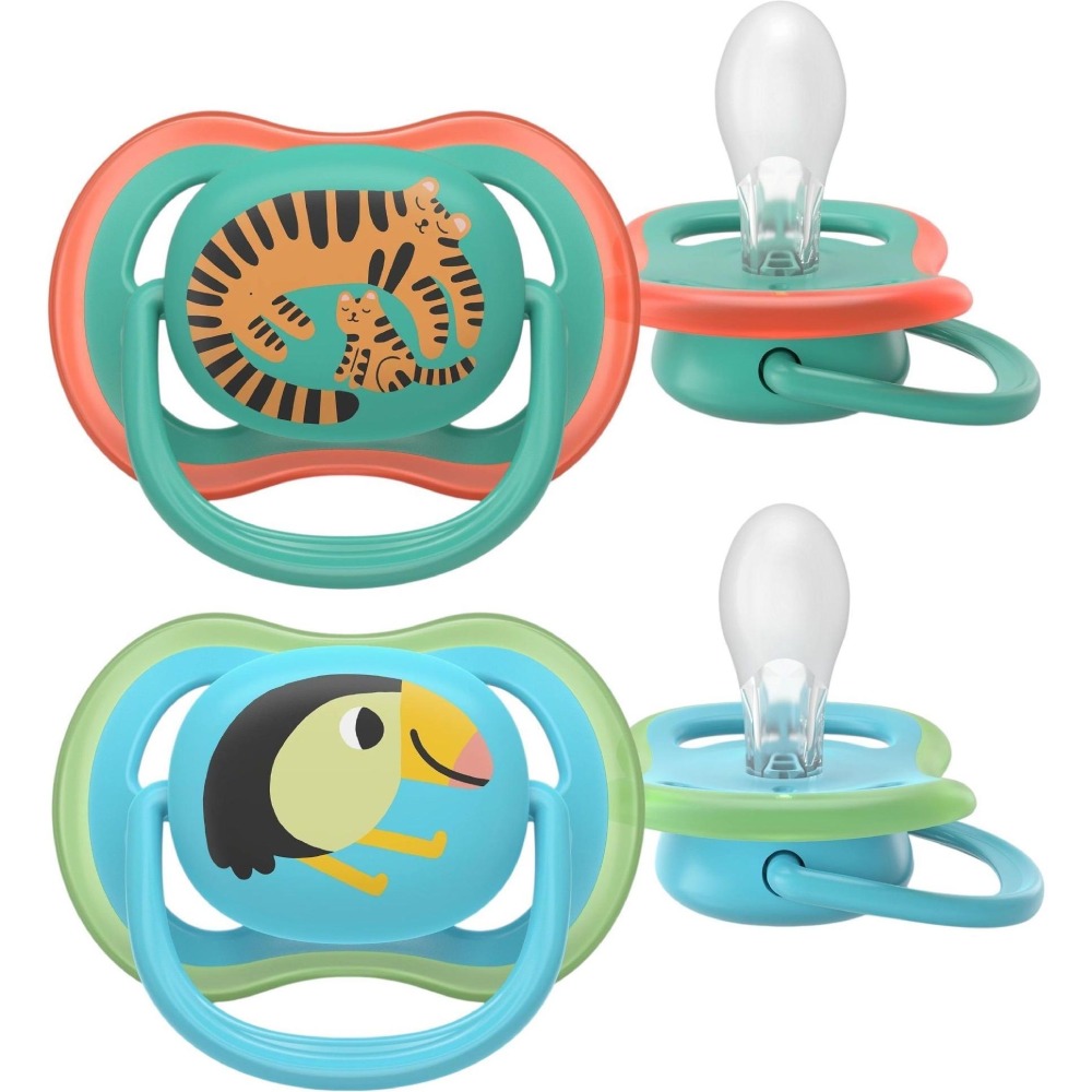 Пустышка PHILIPS AVENT Ultra Air 6-18 мес. 2 шт. (SCF087/11) Тип пустышка + контейнер