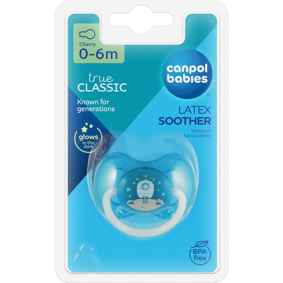 Пустышка CANPOL BABIES Space 0-6 месяцев (23/221_blu_new) Размер (возраст) размер А (от 0 до 6 месяцев)