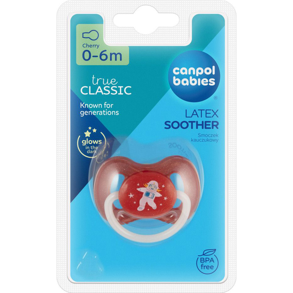 Пустушка CANPOL BABIES Space 0-6 місяців (23/221_red_new) Розмір (вік) розмір А (від 0 до 6 місяців)