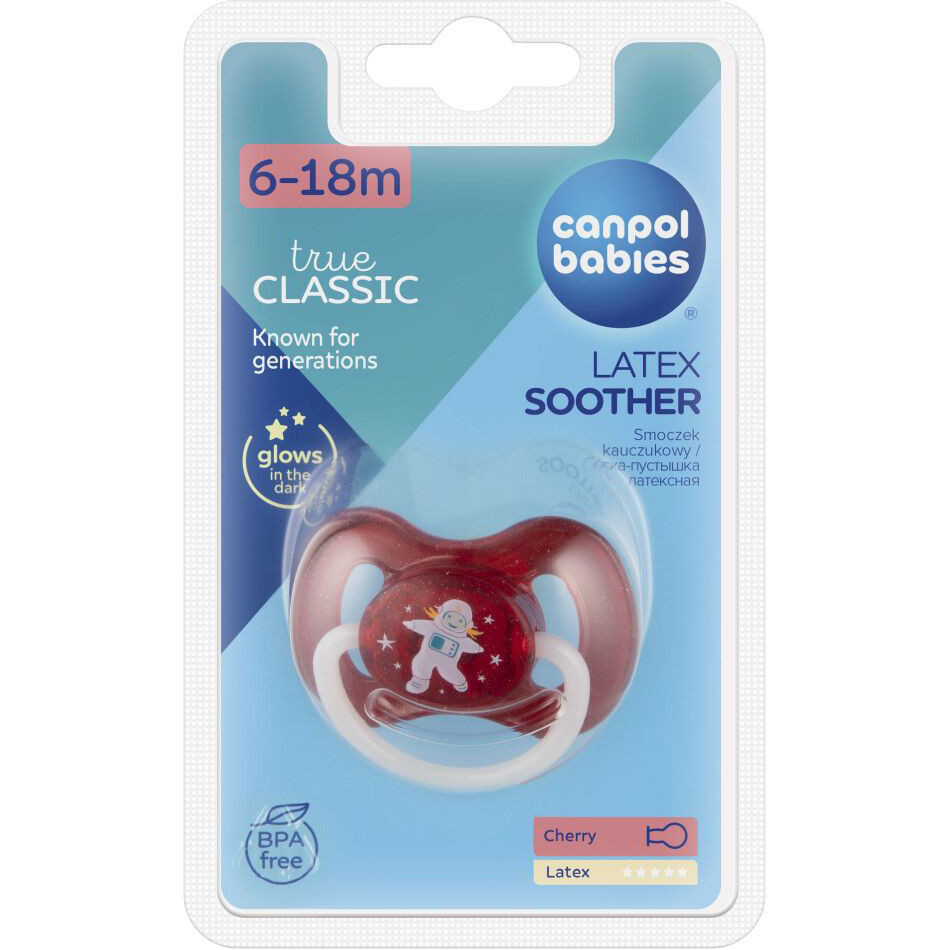 Пустушка CANPOL BABIES Space 6-18 місяців (23/222_red_new) Розмір (вік) розмір А (від 0 до 6 місяців)