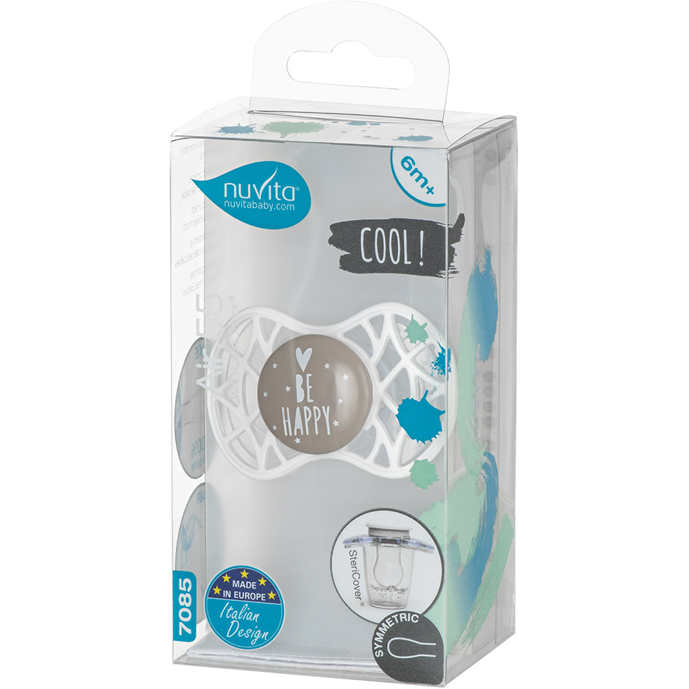 Пустушка NUVITA Air55 Cool NV7085 6m+ BE HAPPY (NV7085PG) Розмір (вік) розмір В (від 6 до 18 місяців)