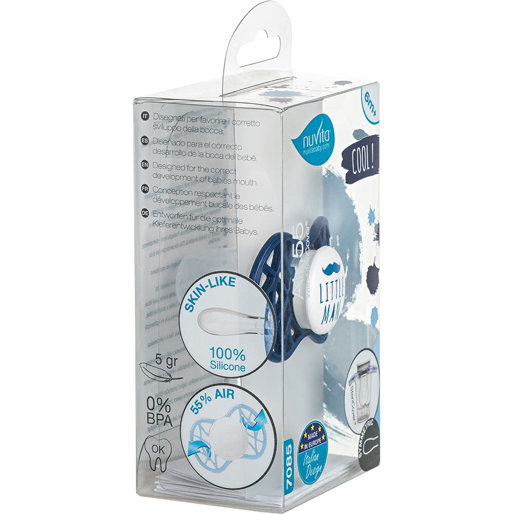 Пустышка NUVITA Air55 Cool NV7085 6m+ LITTLE MAN (NV7085NB) Материал силикон