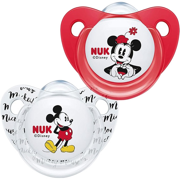 Набір пустушок NUK Trendline Disney Mickey Red/White 2 шт (3953118)