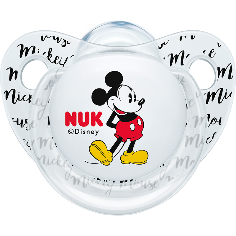 Набір пустушок NUK Trendline Disney Mickey Grey/White 2 шт (3953123) Розмір (вік) розмір В (від 6 до 18 місяців)