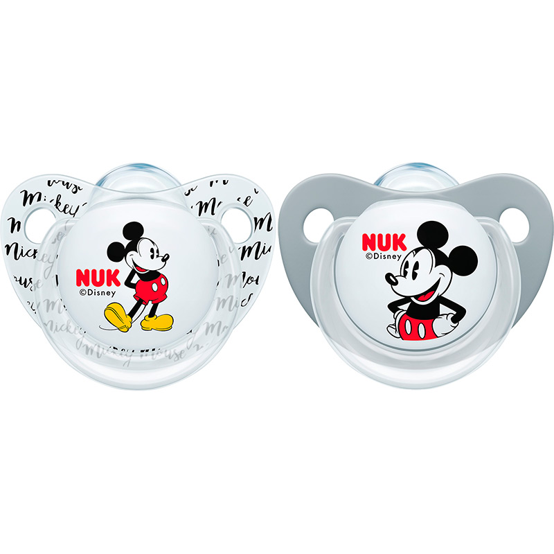 Набір пустушок NUK Trendline Disney Mickey Grey/White 2 шт (3953123)