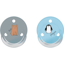 Набор пустышек BABY-NOVA Penguin&Bear Uni 2 шт Blue/Grey (3962098)