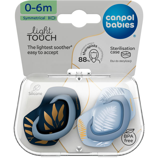 Пустушка Canpol babies Gold 0-6 місяців Blue 2 шт (22/664_blu)